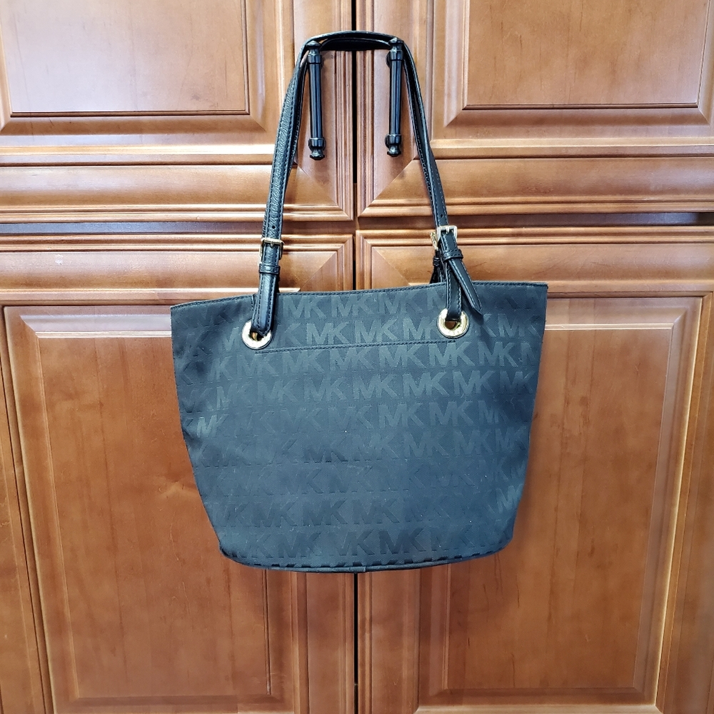 Michael Kors Signature Black and Gold Shoulder Bag